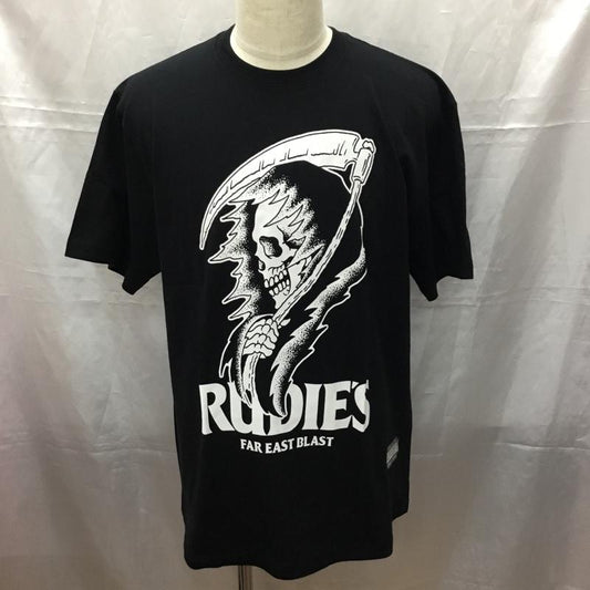 ルーディーズ RUDIES Tシャツ 半袖 半袖カットソー プリントTシャツ クルーネックカットソー 5 プリント 黒 / ブラック /  メンズ USED 古着 中古 10111305