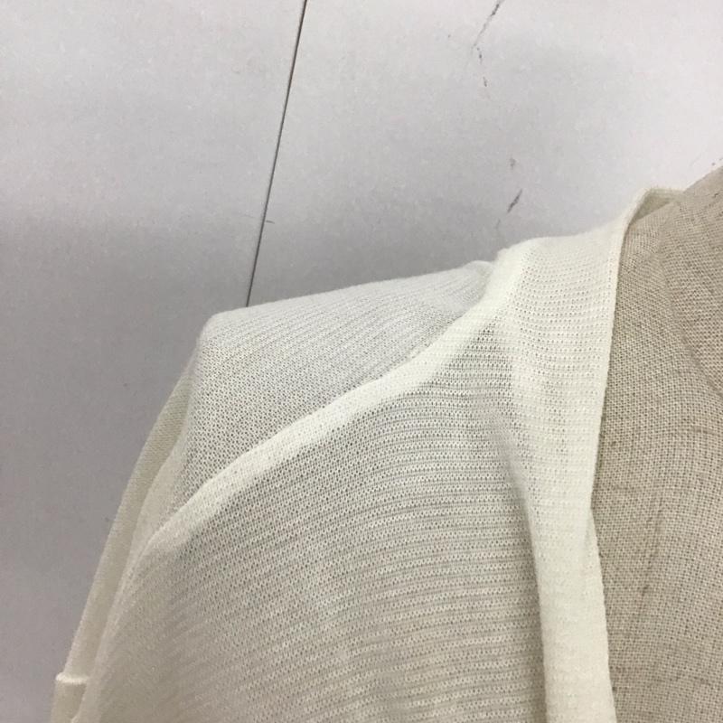 ニジュウサンク 23区 カーディガン 長袖 長袖カーディガン 長袖カットソー ノーカラージャケット 前開カーディガン 44 無地 白 / ホワイト / レディース USED 古着 中古 10122467