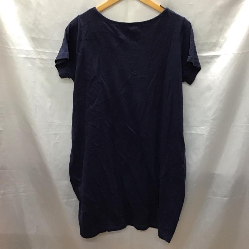 チャオパニック CIAOPANIC ワンピース ひざ丈スカート PAC70966 半袖 Tシャツワンピース M ロゴ、文字 紺 / ネイビー / レディース USED 古着 中古 10115463