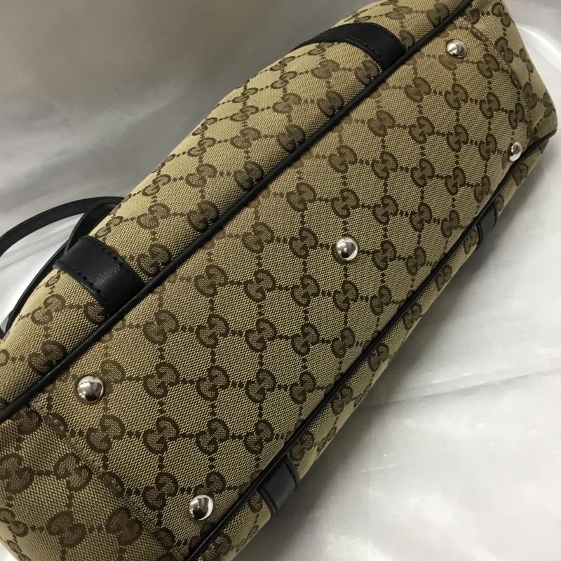 グッチ GUCCI トートバッグ トートバッグ 232957 GGキャンバス GGツインズ 総柄 黒 / ブラック / X ベージュ / ベージュ / レディース USED 古着 中古 10119657