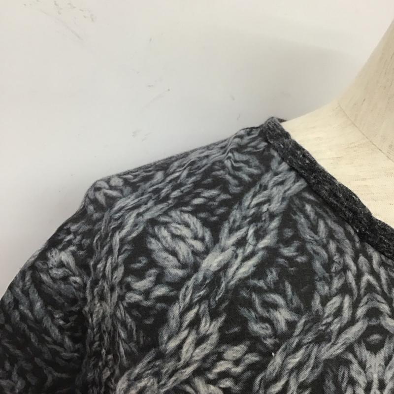 ストラマ STORAMA カットソー 半袖 半袖カットソー クルーネックカットソー フリルカットソー 切り替えカットソー 総柄 灰 / グレー / メンズ USED 古着 中古 10106740