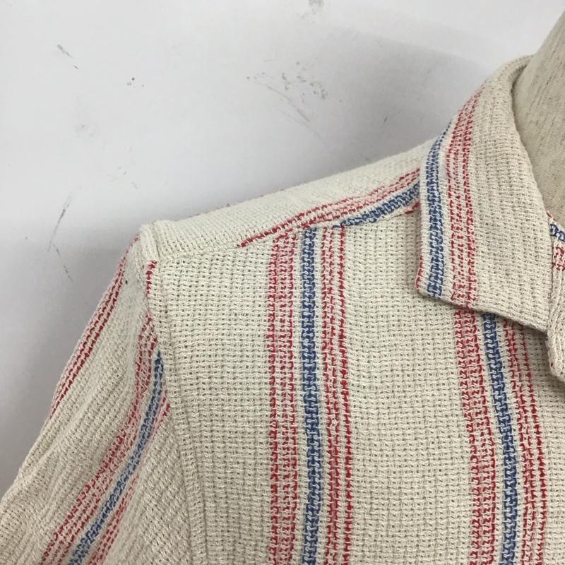 ザラ ZARA シャツ、ブラウス 半袖 半袖シャツ カラーシャツ 半袖カットソー ストライプシャツ M ストライプ 青 / ブルー / X 赤 / レッド / X ベージュ / ベージュ / メンズ USED 古着 中古 10106959