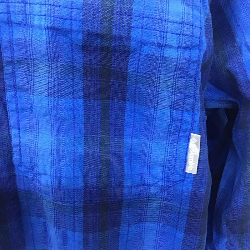 コロンビア Columbia シャツ、ブラウス 長袖 長袖シャツ カラーシャツ ポケットシャツ 長袖カットソー チェックシャツ XXL チェック 青 / ブルー /  メンズ USED 古着 中古 10110942