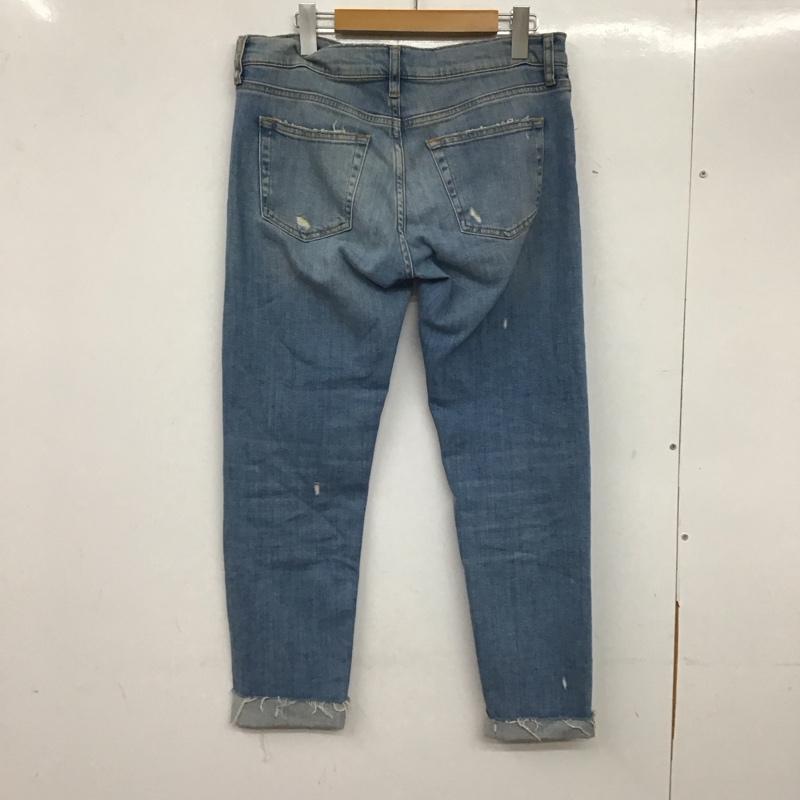 ザラウーマン ZARA WOMAN パンツ デニム、ジーンズ 4124 049 400 ビジュー フェイクパール 無地 青 / ブルー / レディース USED 古着 中古 10138558