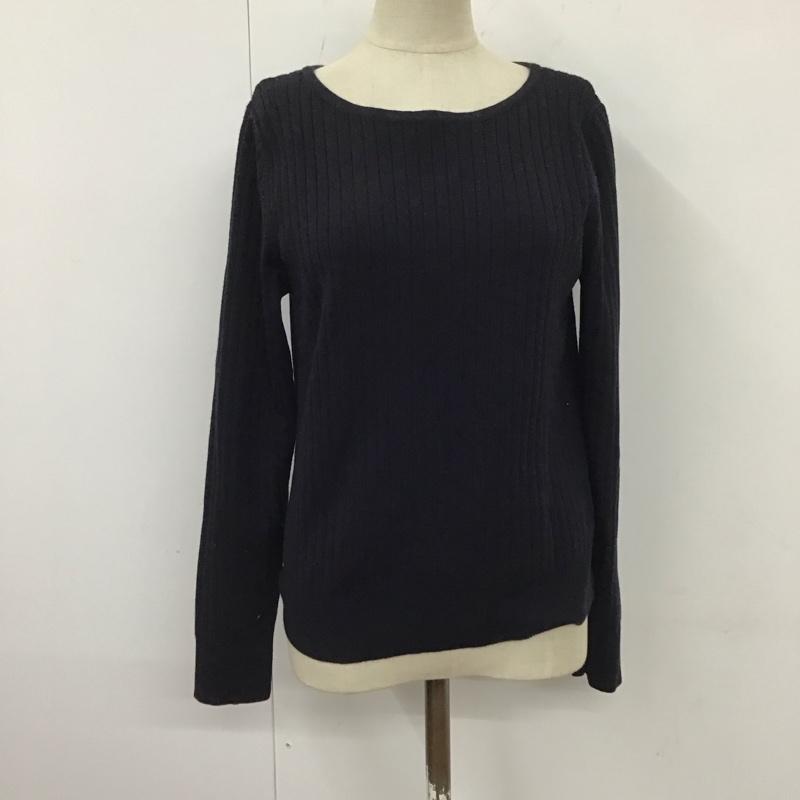 マッキントッシュフィロソフィー MACKINTOSH PHILOSOPH ニット、セーター 長袖 長袖ニットカットソー ニット セーター クルーネックニット 38 無地 紺 / ネイビー / レディース USED 古着 中古 10120404