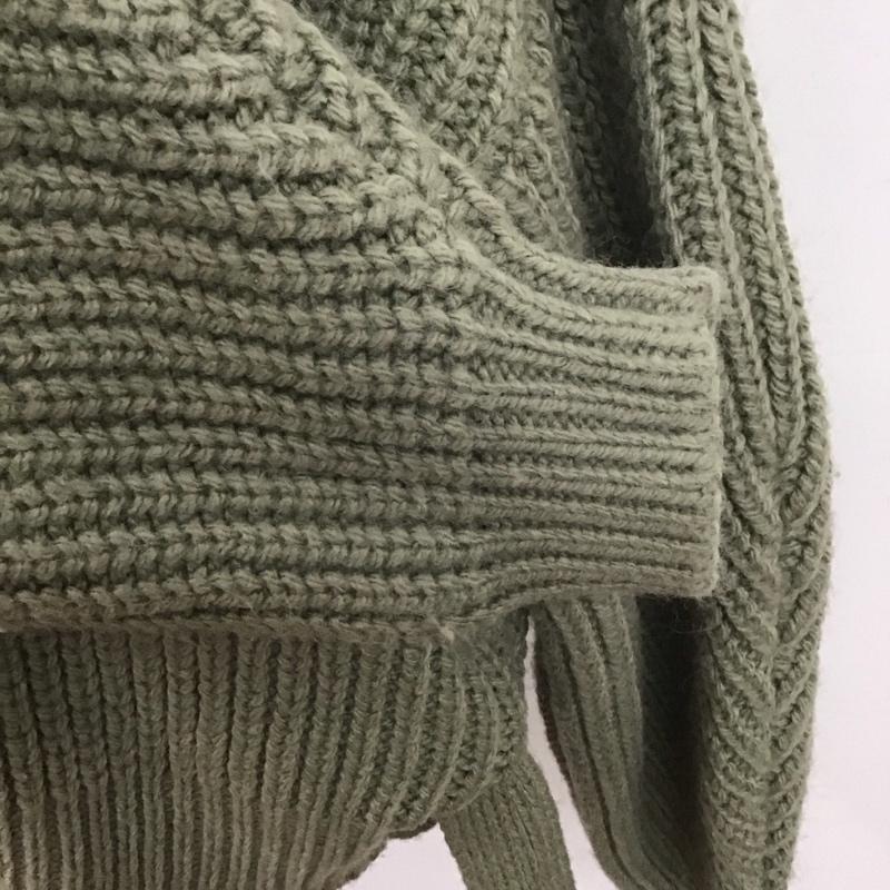 ザラ ZARA カーディガン 長袖 長袖カーディガン ニットカーデガン 前開き L 無地 カーキ / カーキ / レディース USED 古着 中古 10126912