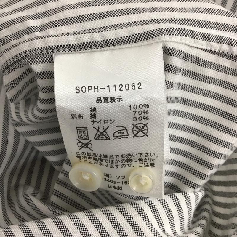 ソフネット SOPHNET. シャツ、ブラウス 長袖 長袖シャツ カラーシャツ 長袖カットソー ストライプシャツ S ストライプ 白 / ホワイト / X 灰 / グレー /  メンズ USED 古着 中古 10111741