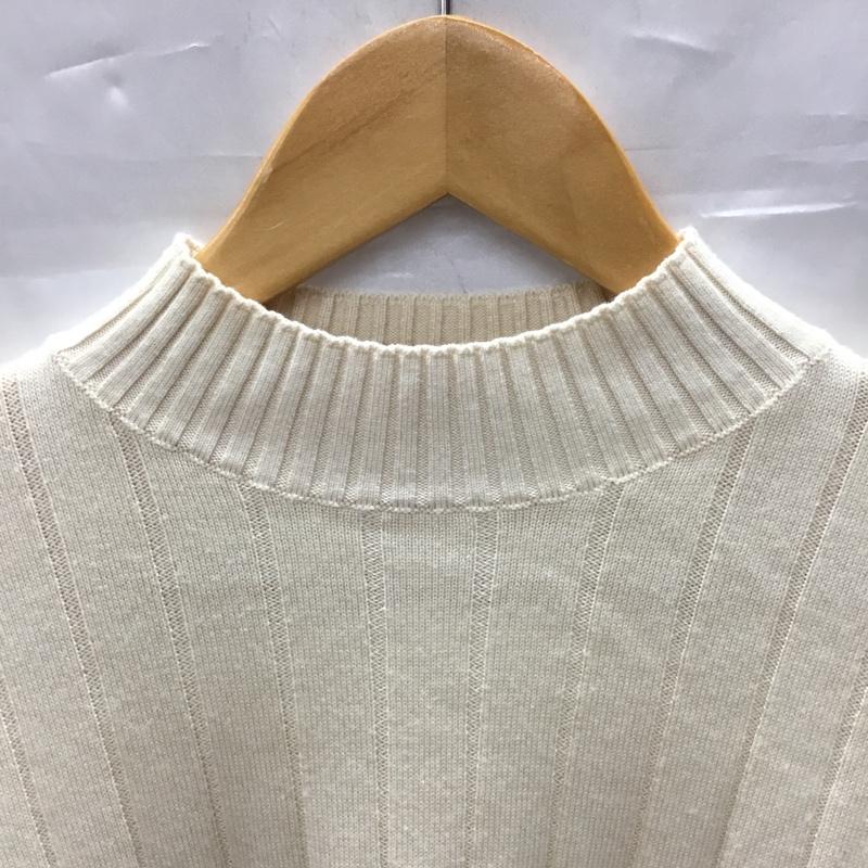 ミスティウーマン mysty woman ニット、セーター 長袖 長袖ニットカットソー ニット セーター クルーネックニット ロングスリーブカットソー FREE 無地 オフホワイト / オフホワイト /  レディース USED 古着 中古 10109995