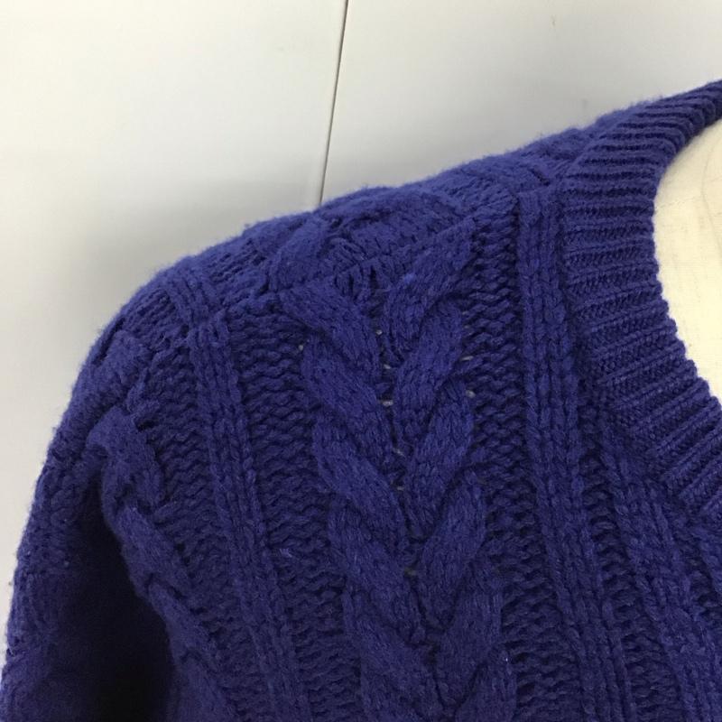 シュプリーム Supreme ニット、セーター 長袖 FW23 AppliqueCableKnitSweater 長袖ニットカットソー セーター L ロゴ、文字 青 / ブルー / メンズ USED 古着 中古 10115366