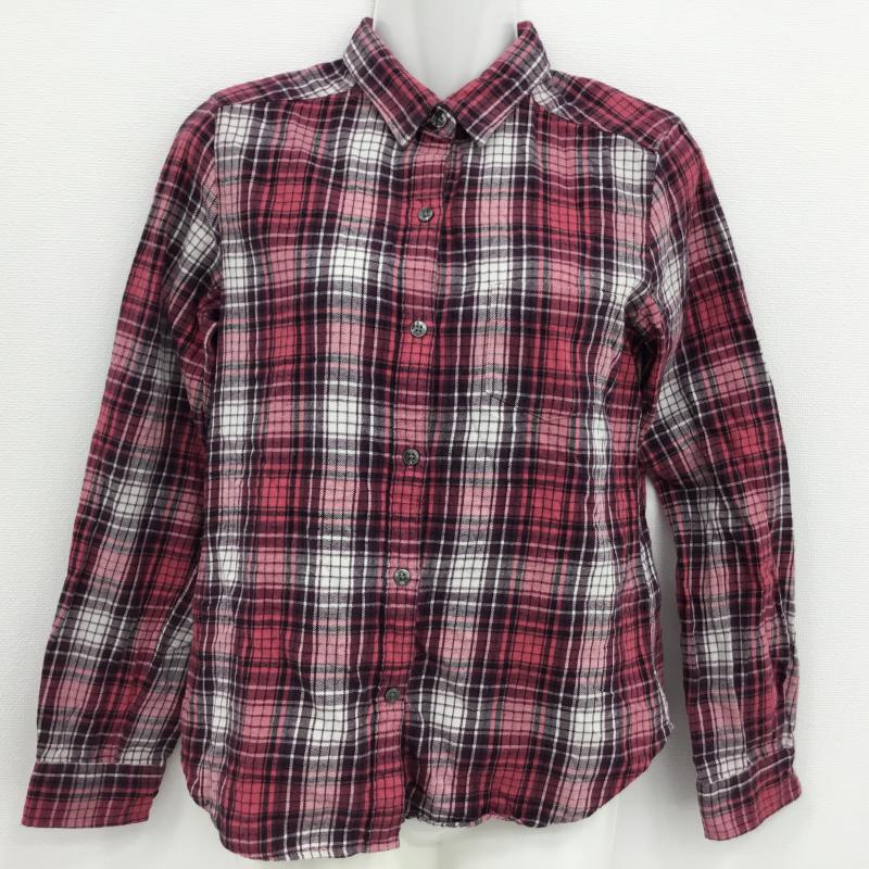 ユニクロ UNIQLO シャツ、ブラウス 長袖 M チェック 桃 / ピンク / X 紫 / パープル / X 白 / ホワイト / レディース USED 古着 中古 10000061