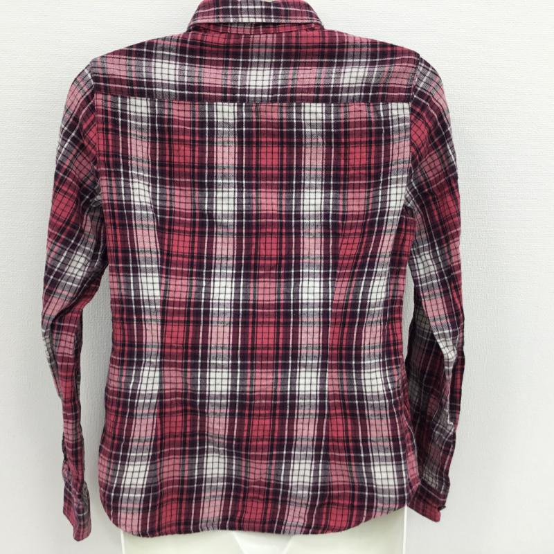 ユニクロ UNIQLO シャツ、ブラウス 長袖 M チェック 桃 / ピンク / X 紫 / パープル / X 白 / ホワイト / レディース USED 古着 中古 10000061