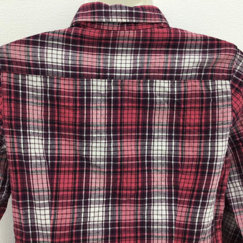 ユニクロ UNIQLO シャツ、ブラウス 長袖 M チェック 桃 / ピンク / X 紫 / パープル / X 白 / ホワイト / レディース USED 古着 中古 10000061