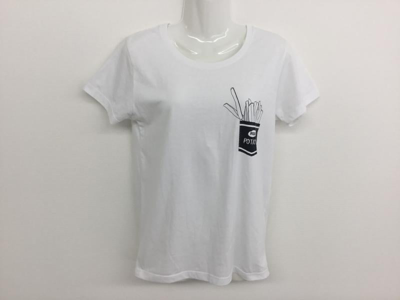 チャオパニック CIAOPANIC Tシャツ 半袖 プリント X ロゴ、文字 白 / ホワイト / レディース USED 古着 中古 10000158