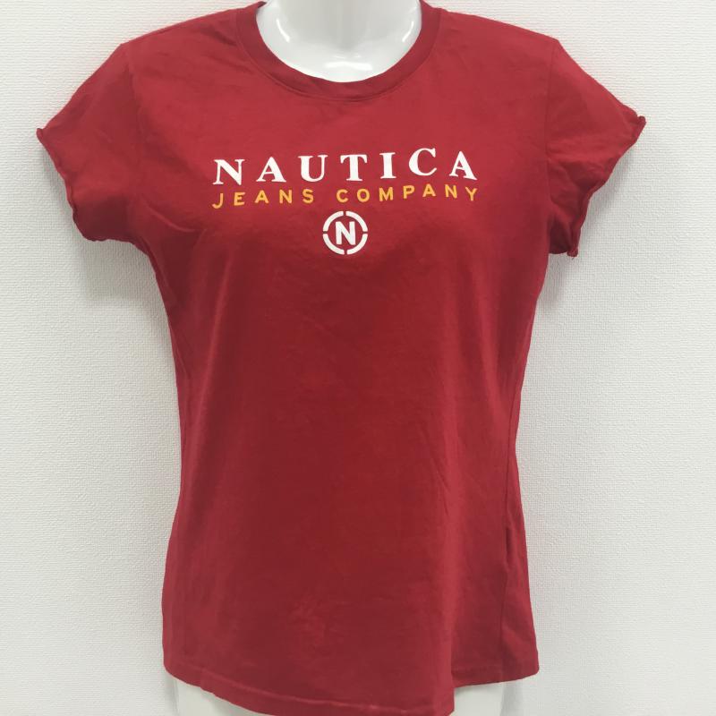 ノーティカ NAUTICA Tシャツ 半袖 S ロゴ、文字 赤 / レッド / X 白 / ホワイト / レディース USED 古着 中古 10000172