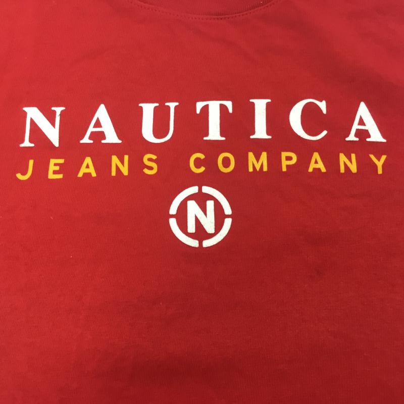 ノーティカ NAUTICA Tシャツ 半袖 S ロゴ、文字 赤 / レッド / X 白 / ホワイト / レディース USED 古着 中古 10000172