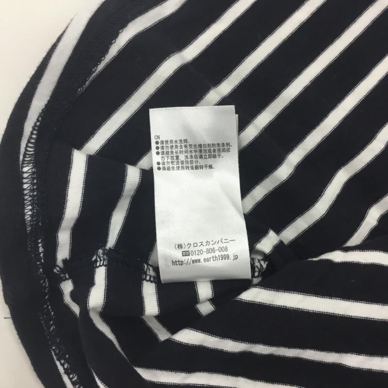アースミュージックアンドエコロジー earth music&ecology Tシャツ 半袖 M ボーダー柄 白 / ホワイト / X 紺 / ネイビー / レディース USED 古着 中古 10000175