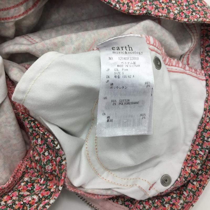 アース EARTH パンツ チノパン S 花柄 桃 / ピンク / レディース USED 古着 中古 10000211