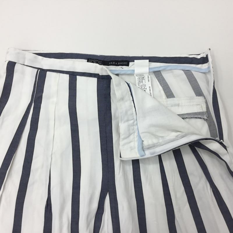 ザラベーシック ZARA BASIC パンツ スラックス XS ストライプ 白 / ホワイト / X 青 / ブルー / レディース USED 古着 中古 10000233