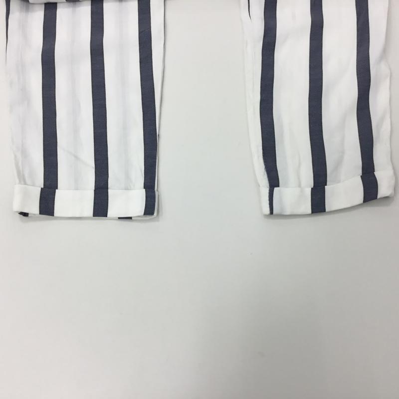 ザラベーシック ZARA BASIC パンツ スラックス XS ストライプ 白 / ホワイト / X 青 / ブルー / レディース USED 古着 中古 10000233