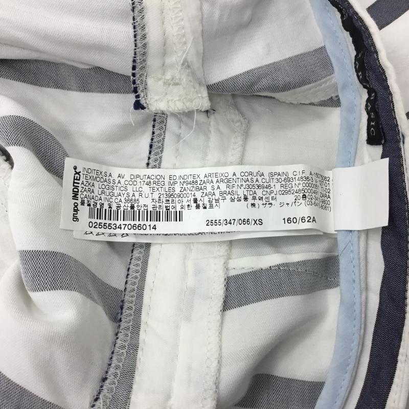 ザラベーシック ZARA BASIC パンツ スラックス XS ストライプ 白 / ホワイト / X 青 / ブルー / レディース USED 古着 中古 10000233