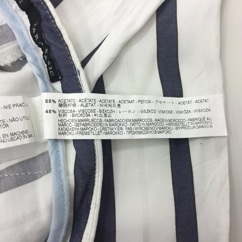 ザラベーシック ZARA BASIC パンツ スラックス XS ストライプ 白 / ホワイト / X 青 / ブルー / レディース USED 古着 中古 10000233