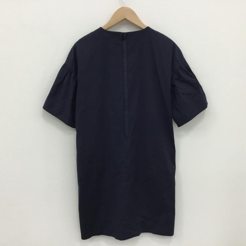 イネド INED ワンピース ひざ丈スカート 7号 無地 紺 / ネイビー / レディース USED 古着 中古 10000271
