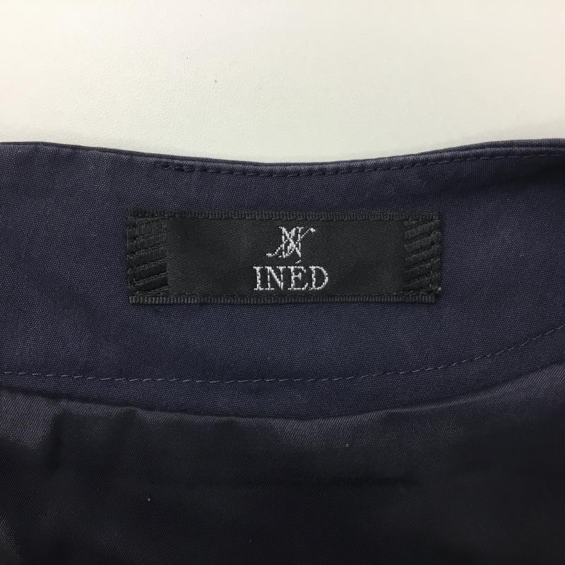 イネド INED ワンピース ひざ丈スカート 7号 無地 紺 / ネイビー / レディース USED 古着 中古 10000271