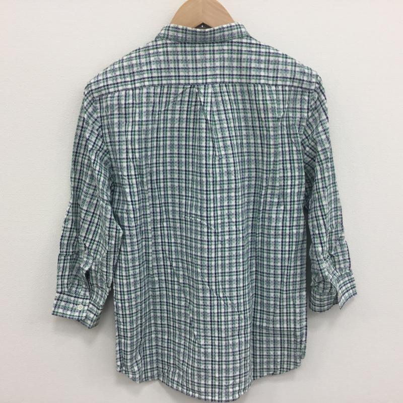 アーバンリサーチ URBAN RESEARCH シャツ、ブラウス 七分袖 40 千鳥格子 X チェック 白 / ホワイト / X 青 / ブルー / X 緑 / グリーン / メンズ USED 古着 中古 10000295