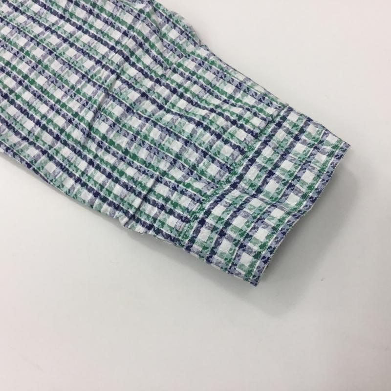 アーバンリサーチ URBAN RESEARCH シャツ、ブラウス 七分袖 40 千鳥格子 X チェック 白 / ホワイト / X 青 / ブルー / X 緑 / グリーン / メンズ USED 古着 中古 10000295