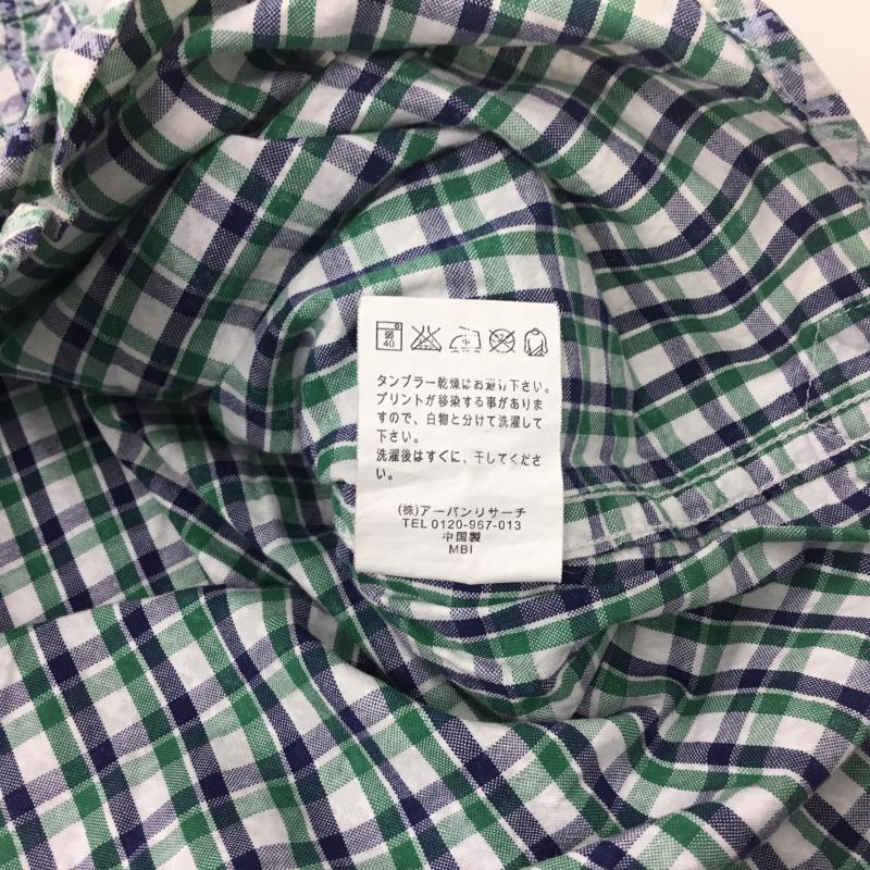 アーバンリサーチ URBAN RESEARCH シャツ、ブラウス 七分袖 40 千鳥格子 X チェック 白 / ホワイト / X 青 / ブルー / X 緑 / グリーン / メンズ USED 古着 中古 10000295