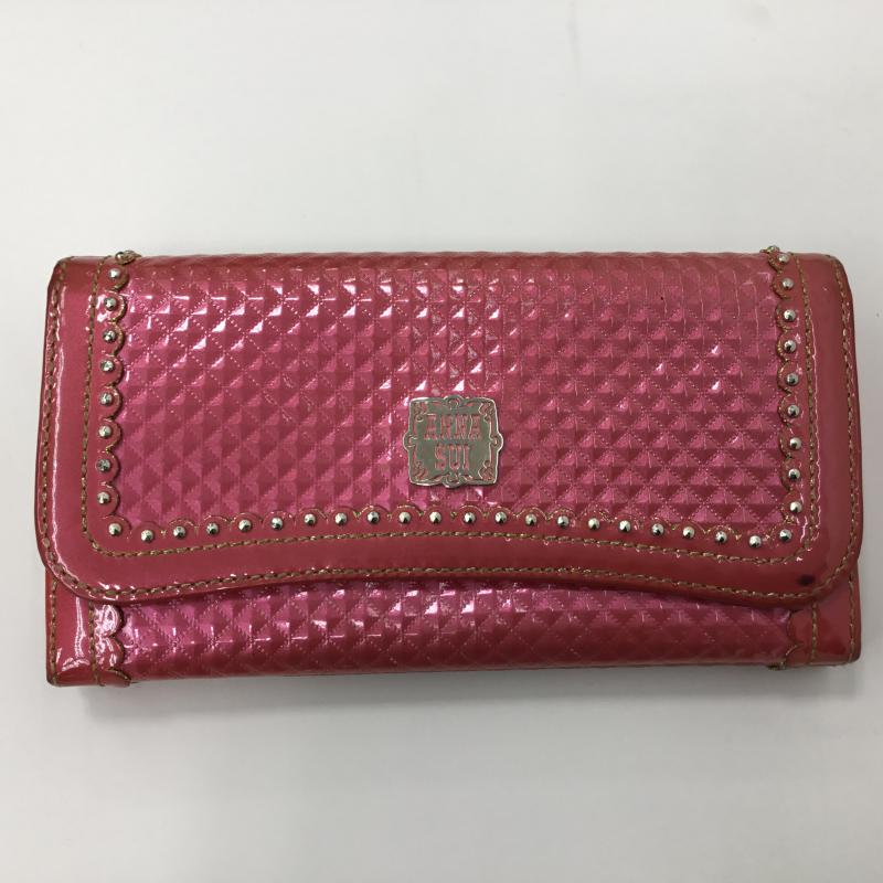 アナスイ ANNASUI 財布 長財布 ロゴ、文字 桃 / ピンク / レディース USED 古着 中古 10000342