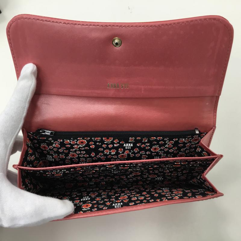 アナスイ ANNASUI 財布 長財布 ロゴ、文字 桃 / ピンク / レディース USED 古着 中古 10000342