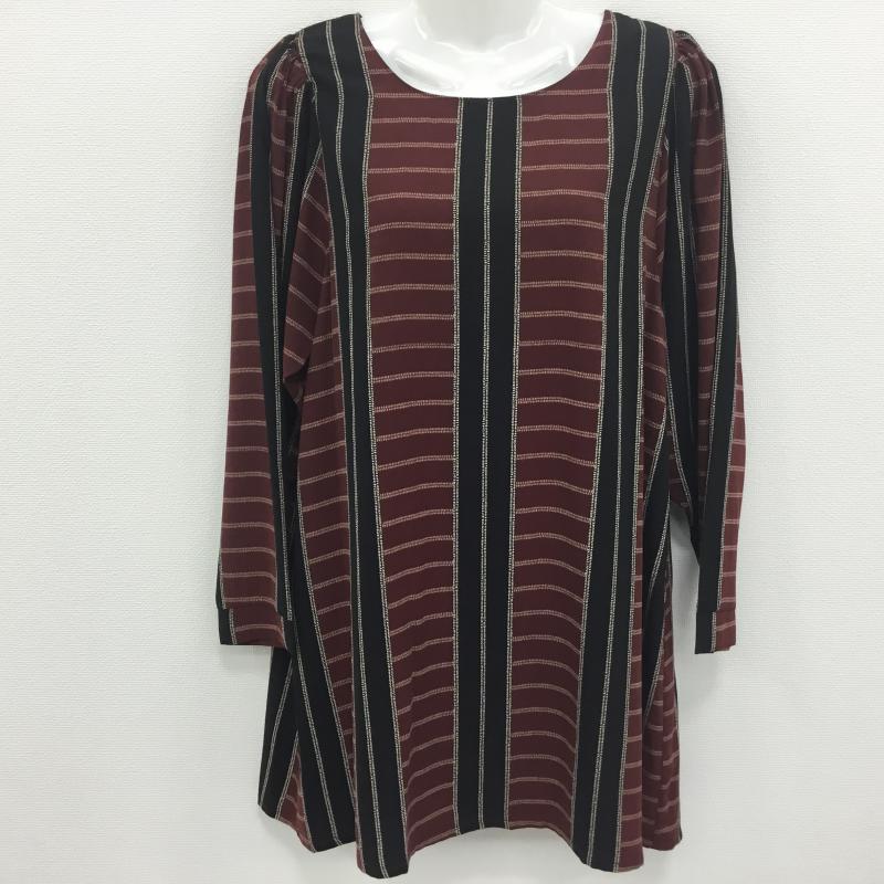 ウィーバー Weaver ワンピース ひざ丈スカート M 総柄 茶 / ブラウン / X 黒 / ブラック / レディース USED 古着 中古 10000359