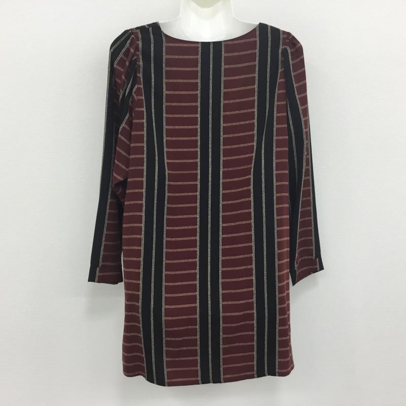 ウィーバー Weaver ワンピース ひざ丈スカート M 総柄 茶 / ブラウン / X 黒 / ブラック / レディース USED 古着 中古 10000359
