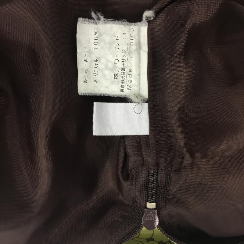 オゾック OZOC ワンピース ミニスカート 36 総柄 緑 / グリーン / X 茶 / ブラウン / レディース USED 古着 中古 10000372
