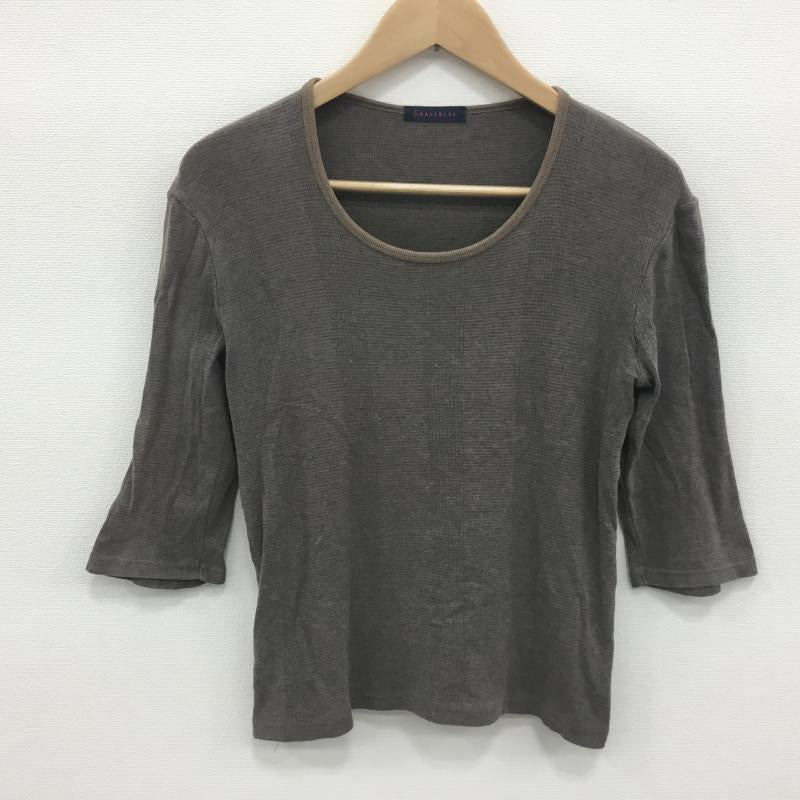 レイジブルー RAGEBLUE カットソー 七分袖 M ボーダー柄 灰 / グレー / X 茶 / ブラウン / メンズ USED 古着 中古 10000389