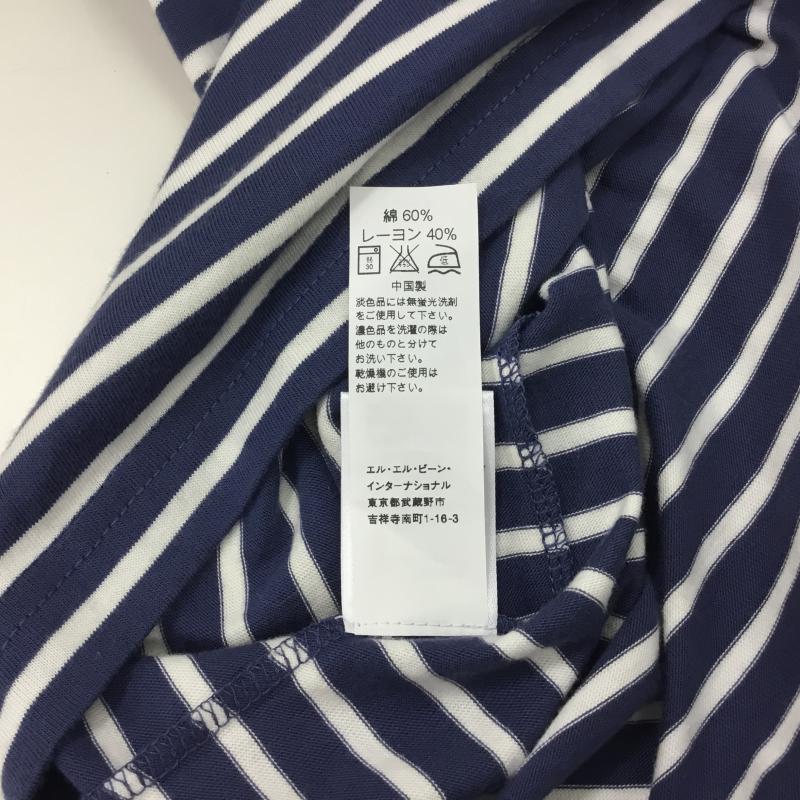 エルエルビーンシグネチャー L.L.Bean SIGNATURE ワンピース ひざ丈スカート タグ付き S ボーダー柄 白 / ホワイト / X 青 / ブルー / レディース USED 古着 中古 10000428
