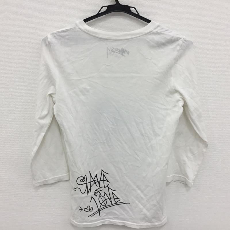 マウジー MOUSSY Tシャツ 七分袖 2 プリント X ロゴ、文字 白 / ホワイト / レディース USED 古着 中古 10000469