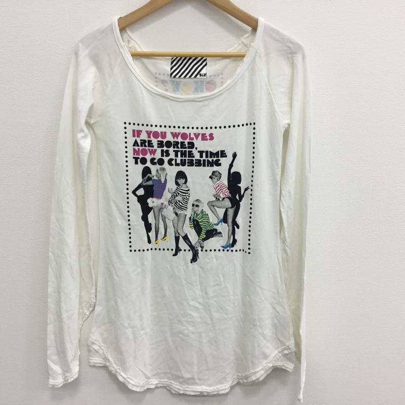 スライ SLY カットソー 長袖 1 プリント 白 / ホワイト / レディース USED 古着 中古 10000486
