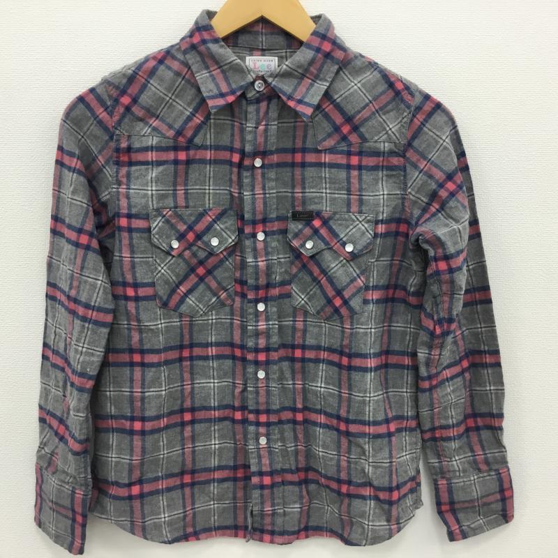 リー Lee シャツ、ブラウス 長袖 S チェック 灰 / グレー / X 桃 / ピンク / X 青 / ブルー / レディース USED 古着 中古 10000488