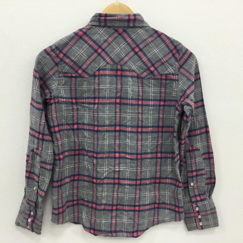 リー Lee シャツ、ブラウス 長袖 S チェック 灰 / グレー / X 桃 / ピンク / X 青 / ブルー / レディース USED 古着 中古 10000488