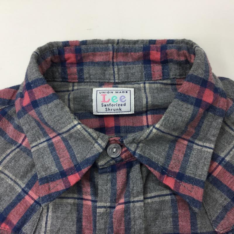 リー Lee シャツ、ブラウス 長袖 S チェック 灰 / グレー / X 桃 / ピンク / X 青 / ブルー / レディース USED 古着 中古 10000488