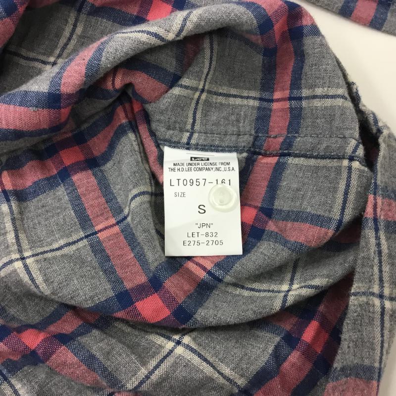 リー Lee シャツ、ブラウス 長袖 S チェック 灰 / グレー / X 桃 / ピンク / X 青 / ブルー / レディース USED 古着 中古 10000488