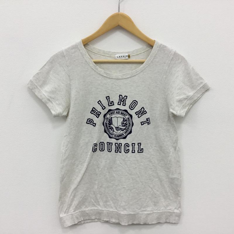 レプシィム LEPSIM Tシャツ 半袖 M プリント 灰 / グレー / レディース USED 古着 中古 10000575