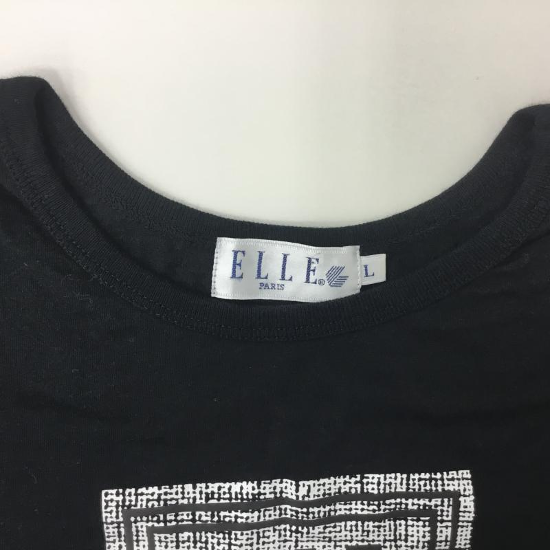 エル ELLE Tシャツ 半袖 L ロゴ、文字 黒 / ブラック / レディース USED 古着 中古 10000603