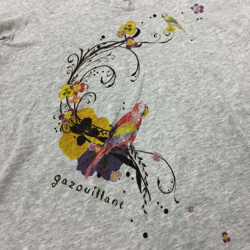 シュカ SHUCA Tシャツ 半袖 L プリント 灰 / グレー / レディース USED 古着 中古 10000610