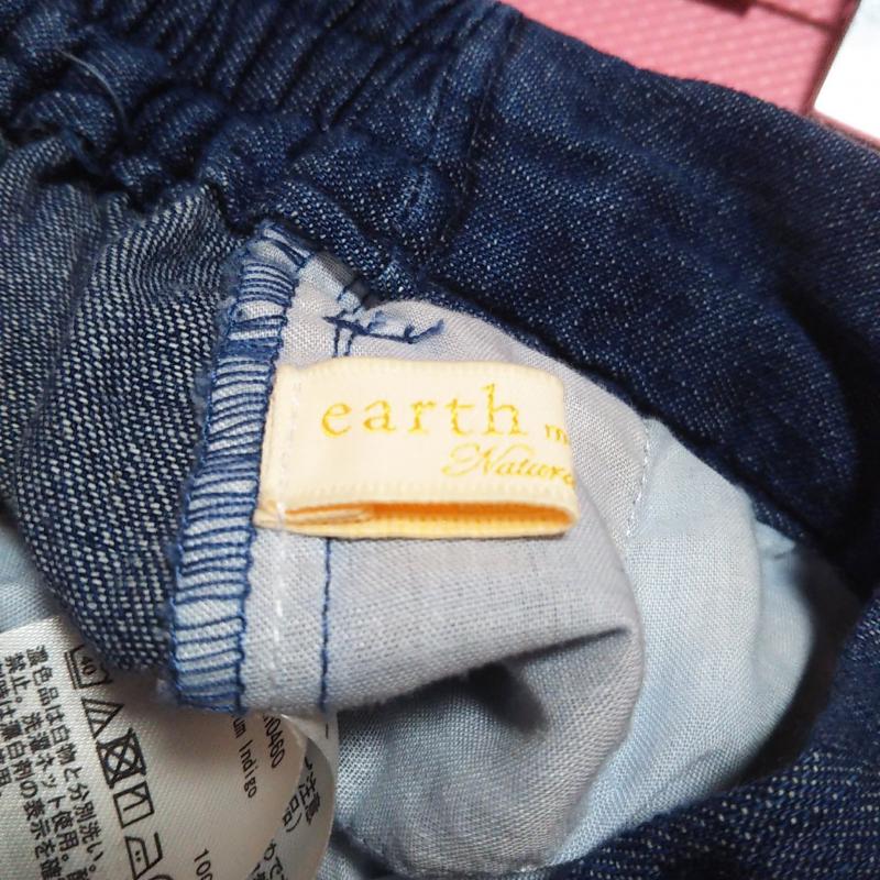 アースミュージックアンドエコロジー earth music&ecology パンツ キュロット キュロットスカート L 無地 インディゴ / インディゴ / レディース USED 古着 中古 10000622
