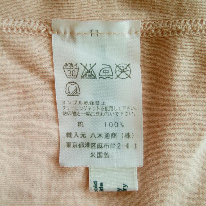 メイド イン ユーエスエー MADE IN USA Tシャツ 半袖 無地 桃 / ピンク / レディース USED 古着 中古 10000657