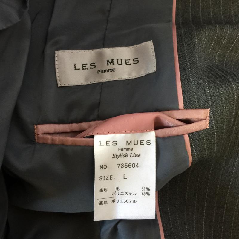 レミュー LES MUES ジャケット、上着 ジャケット、ブレザー L ストライプ 灰 / グレー / レディース USED 古着 中古 10000714