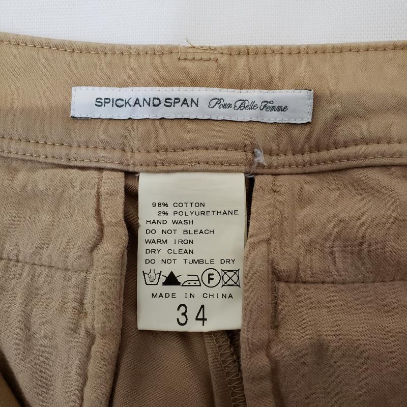 スピック&スパン Spick & Span パンツ ショートパンツ 34インチ 無地 ベージュ / ベージュ / レディース USED 古着 中古 10000746